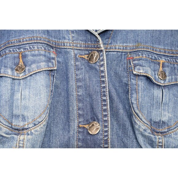 Vintage Y2K Fashion Bug Womens Denim Jacket 22W Blue Button-Up Preppy - Picture 7 of 10